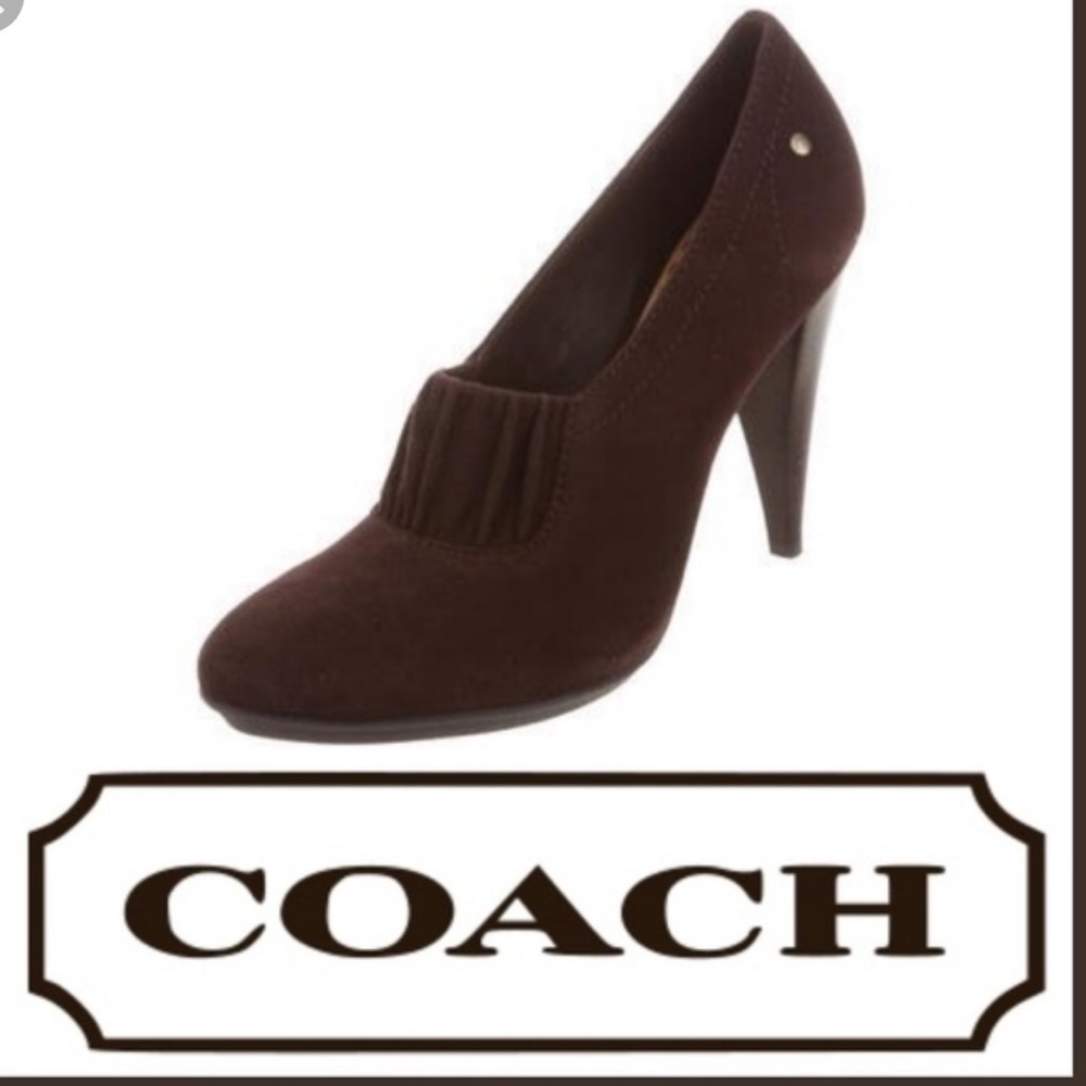 Coach Adra brown suede heels sz 8